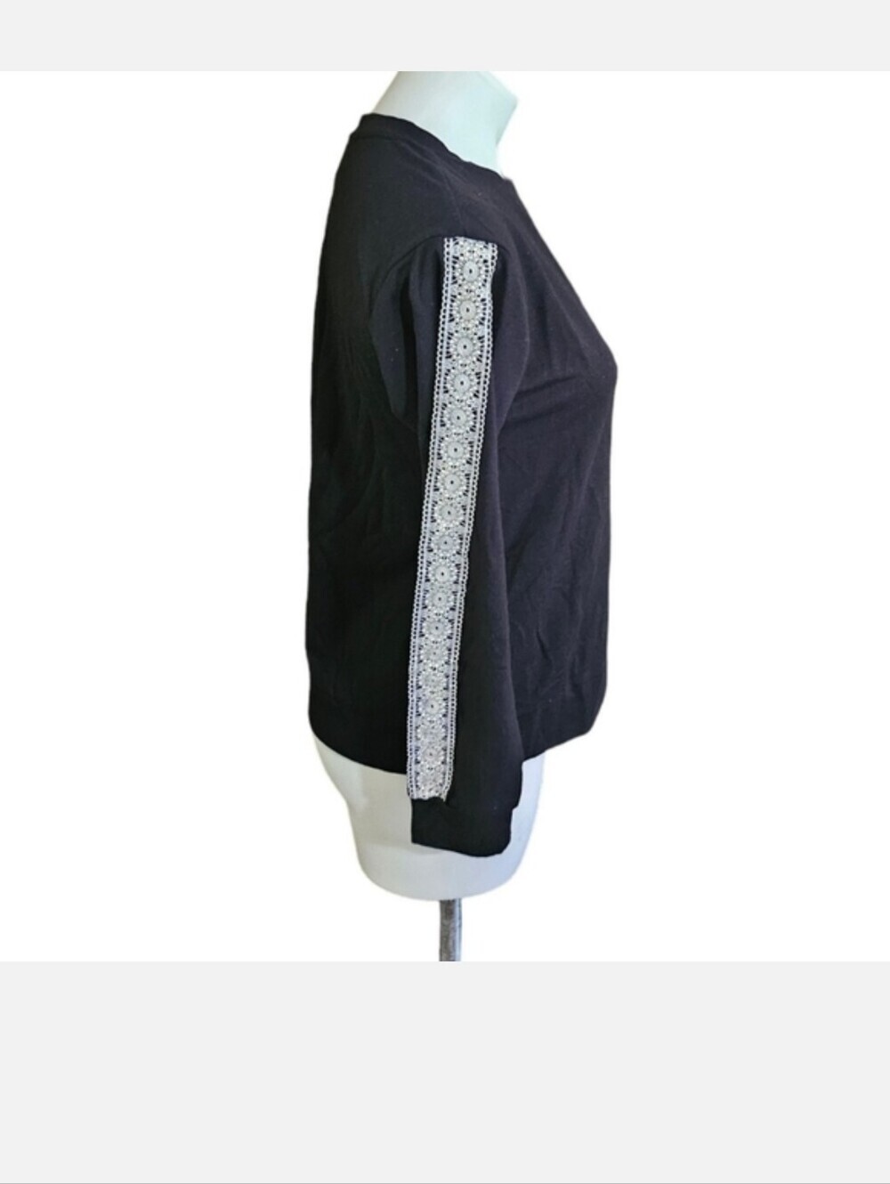 Flora Nikrooz Lace detail Lounge Sweatshirt Black Size S - Picture 9 of 9